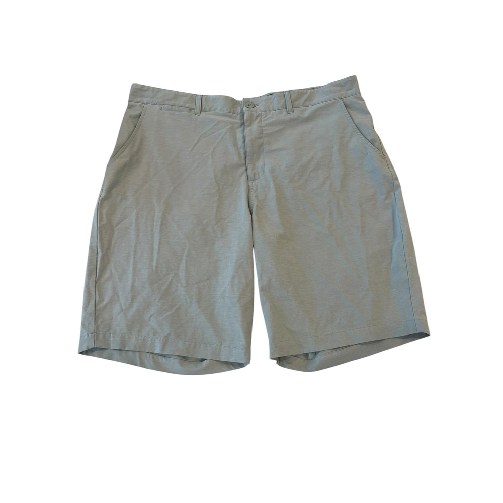 Johnnie-O Mens Performance Shorts Size 38 Green Blue Micro Stripe Golf Active